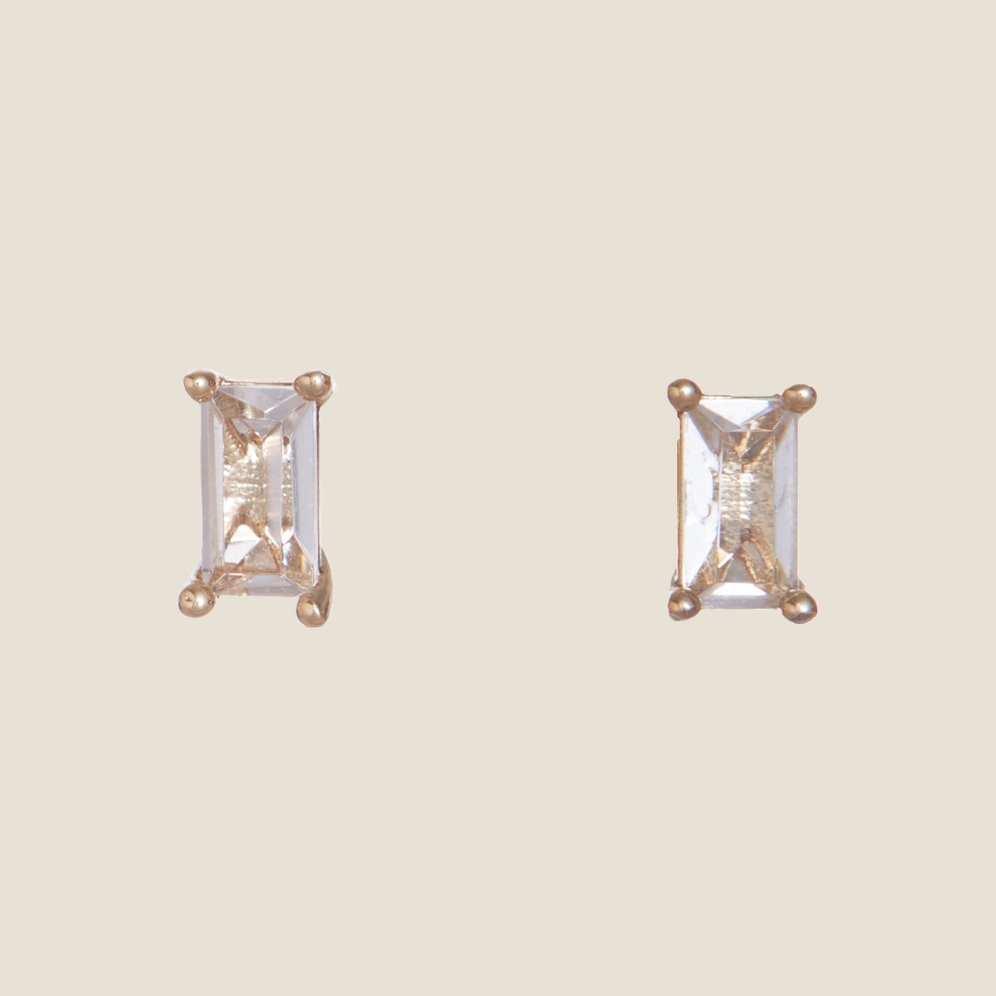 Elegant Crystal Baguette Stud Earrings