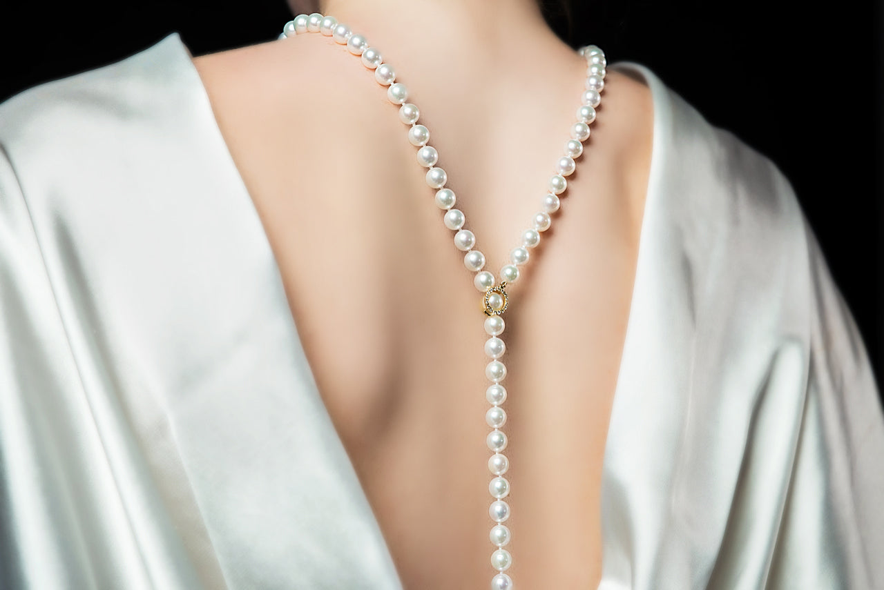 Adjustable Lariat Y-Shape Pearl Necklace 51 Inches