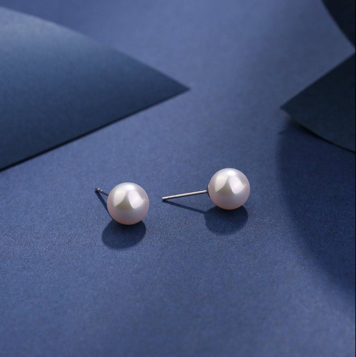 Akoya Pearl Stud Earrings in Sterling Silver