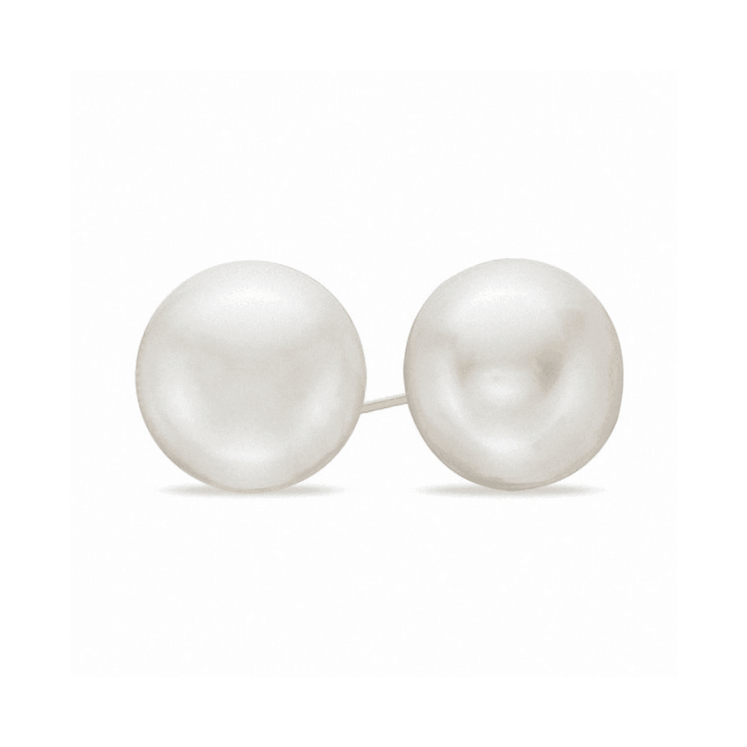 Black Freshwater Pearl Stud Earrings