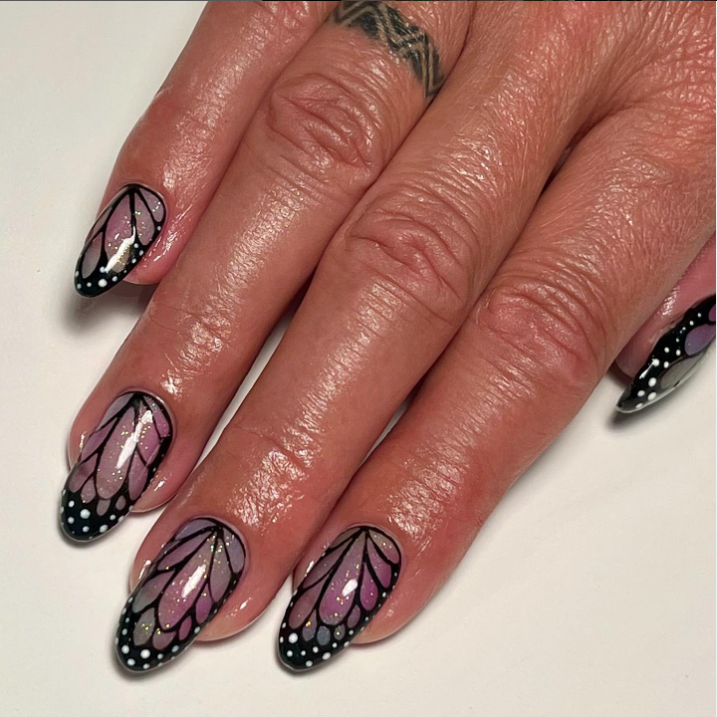 Beautiful&Intricate butterfly nail art-Y023