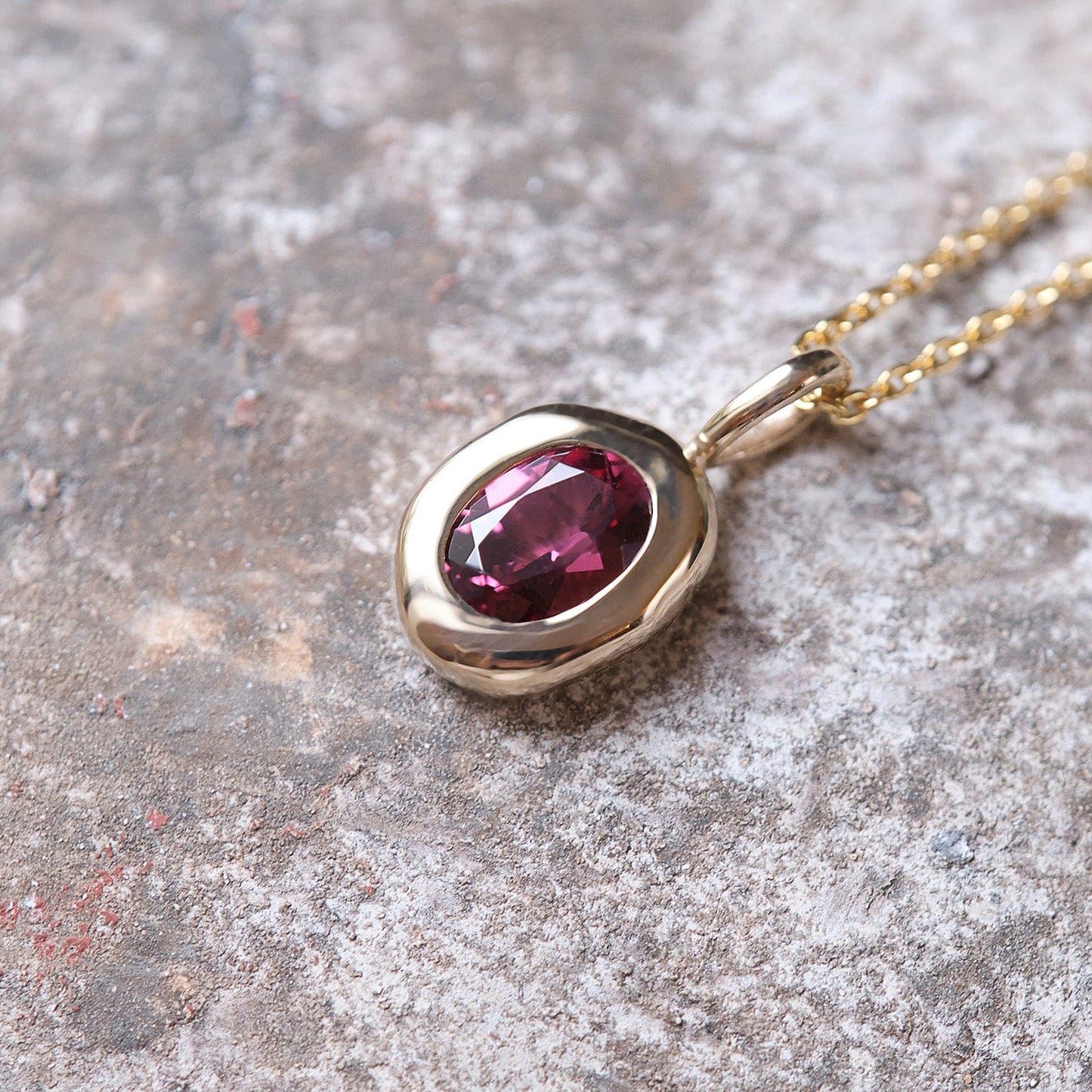 Garnet Molten Heirloom Pendant Necklace