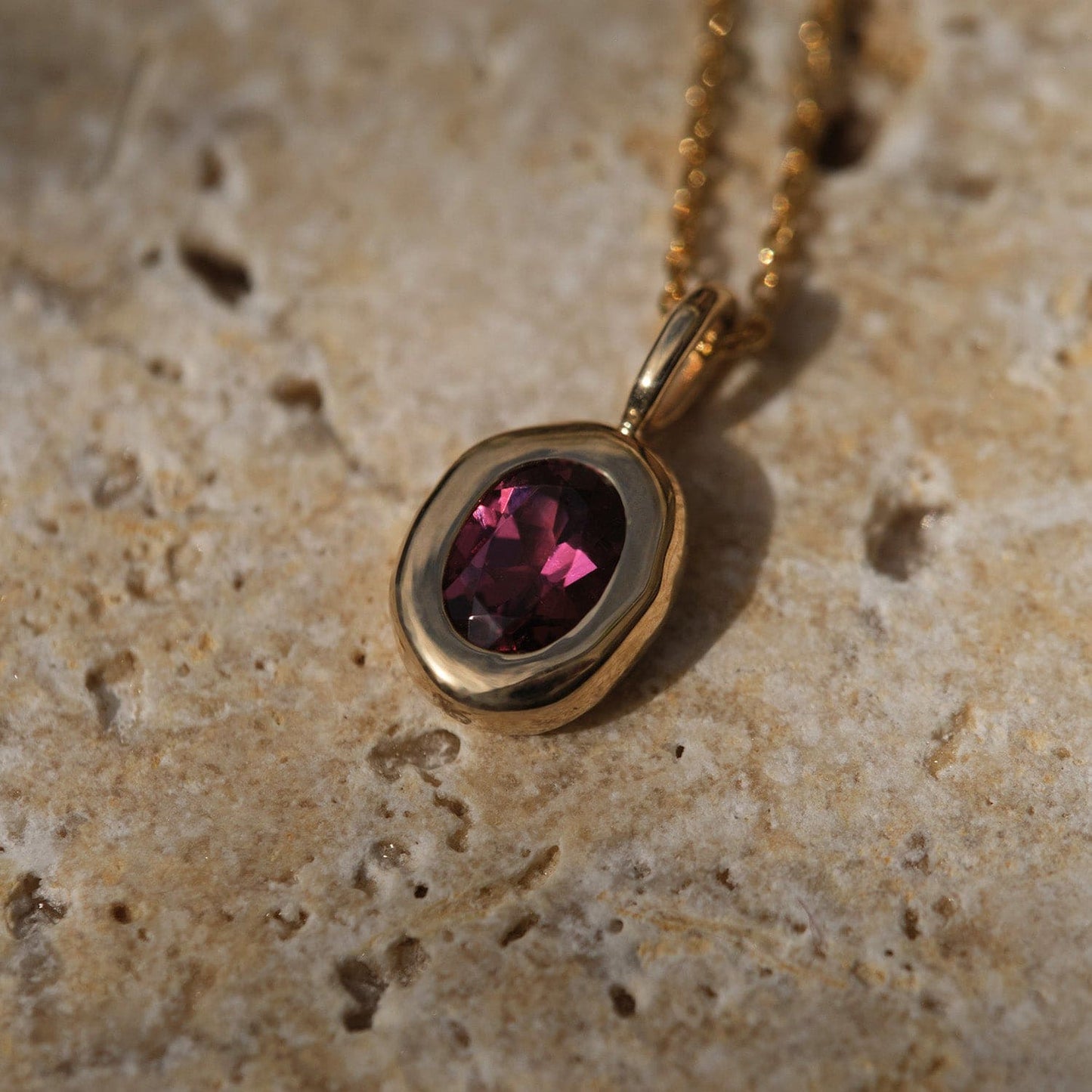 Garnet Molten Heirloom Pendant Necklace