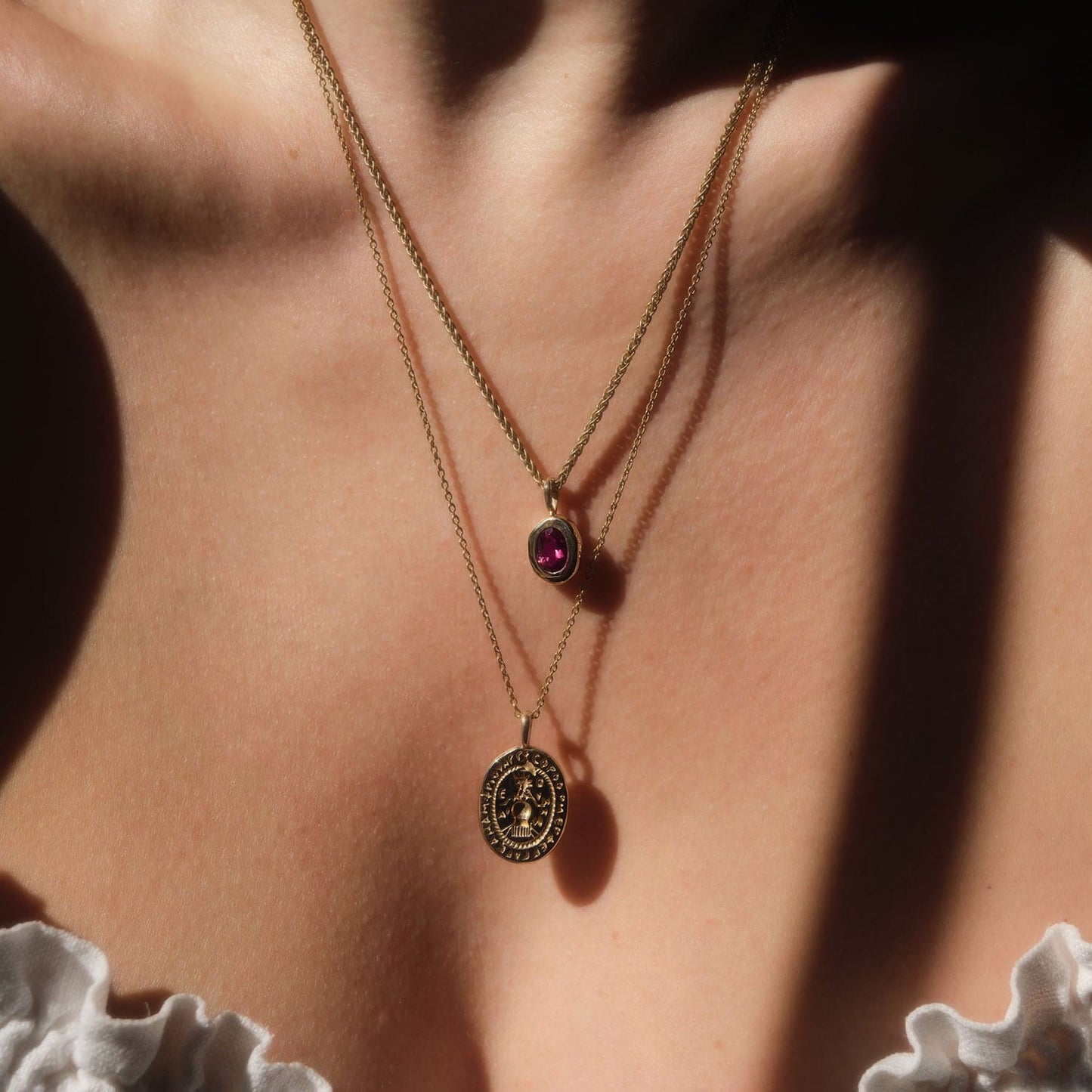 Garnet Molten Heirloom Pendant Necklace