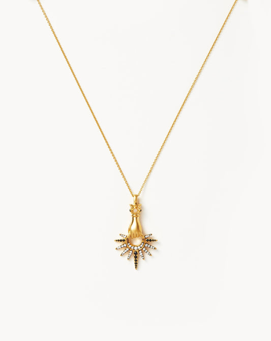 18k Gold Vermeil Pearl Star Catcher Pendant Necklace