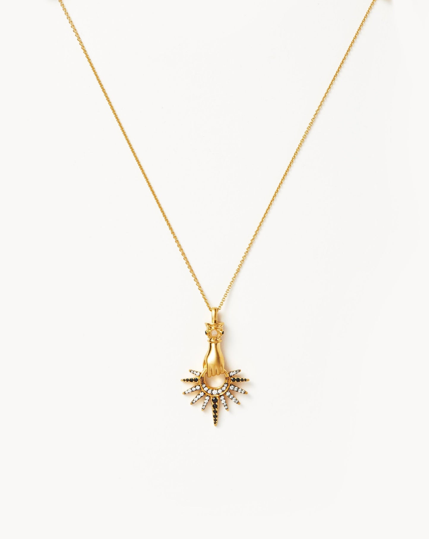 18k Gold Vermeil Pearl Star Catcher Pendant Necklace