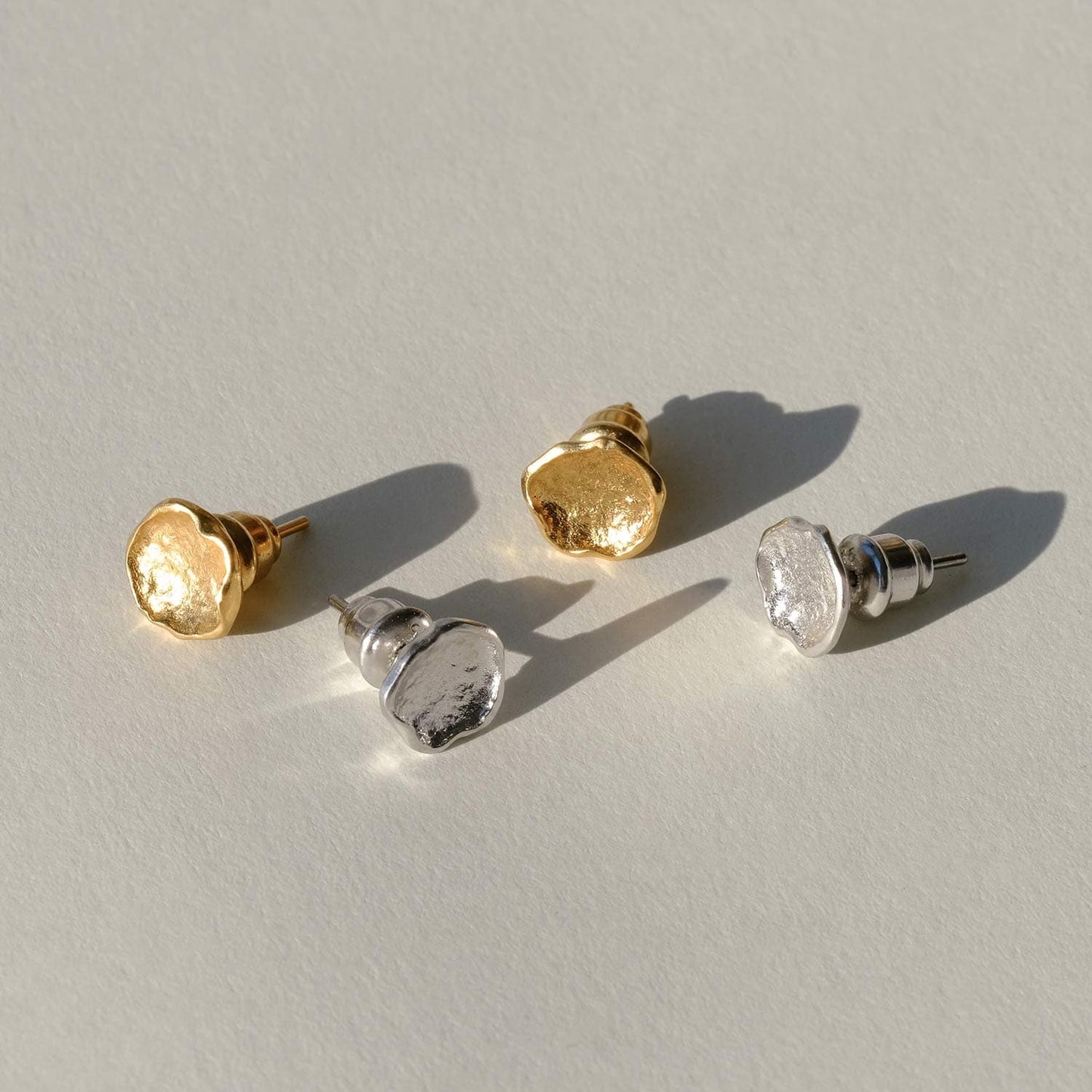 Molten Gold Stud Earrings for Everyday Wear