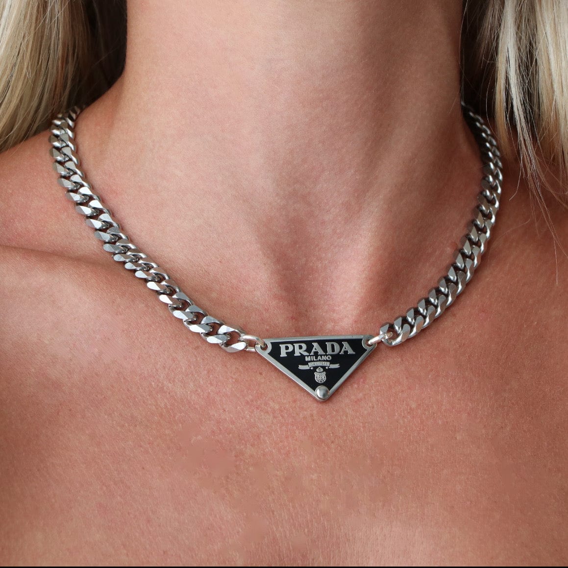 Milano Noir Silver Necklace