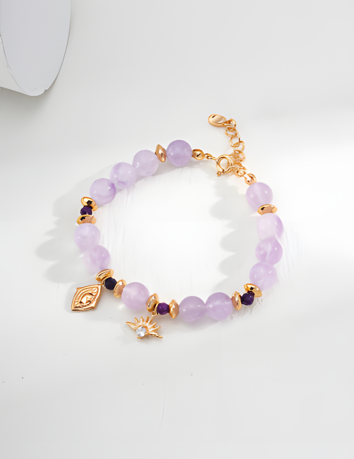 Amethyst and Zircon Silver Bead Bracelet