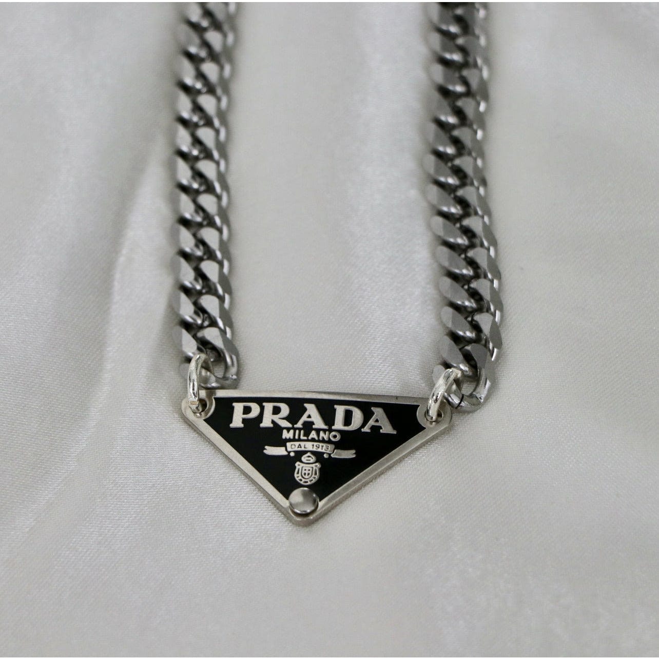 Milano Noir Silver Necklace