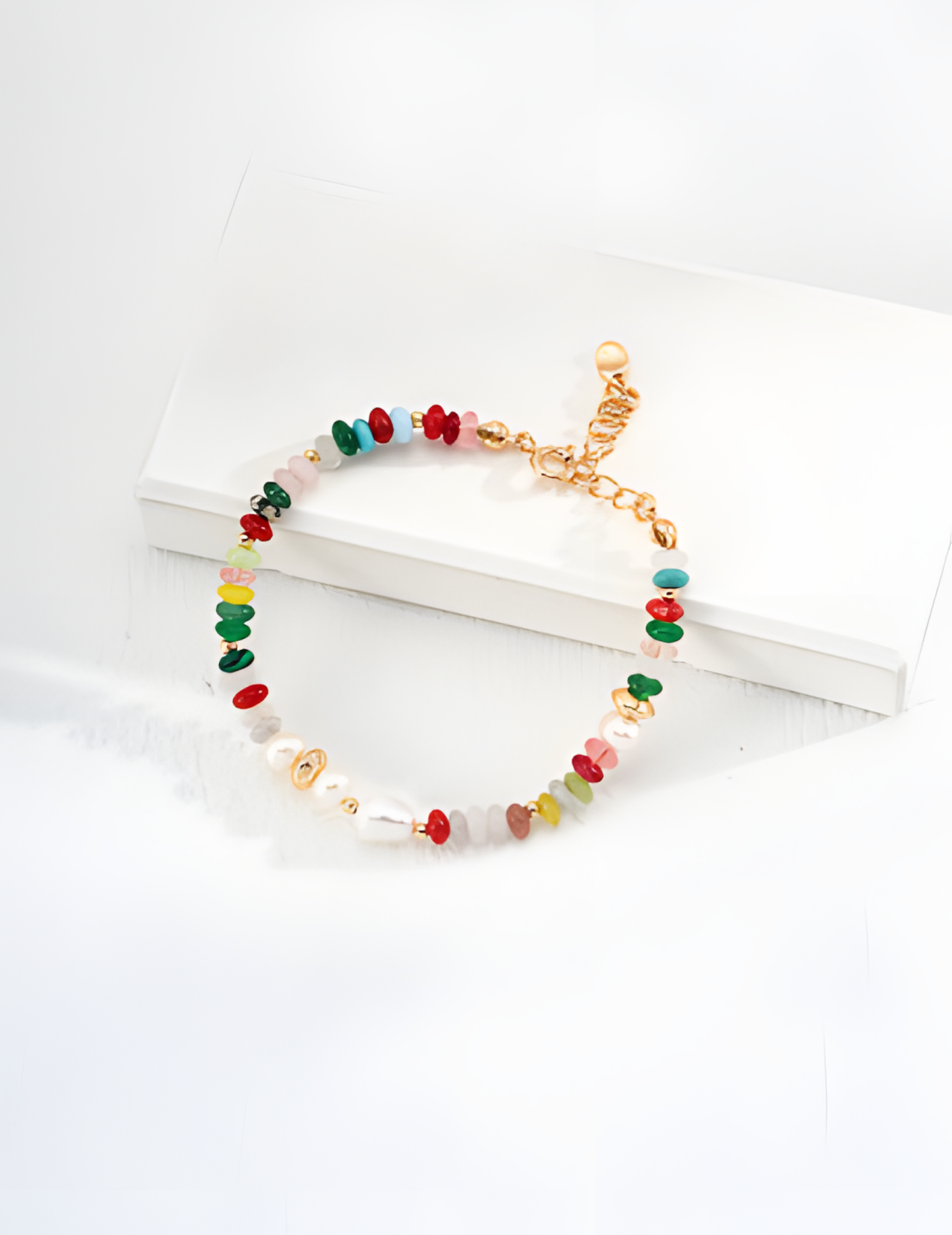 Pearl and Color Stone Bracelet in Silver