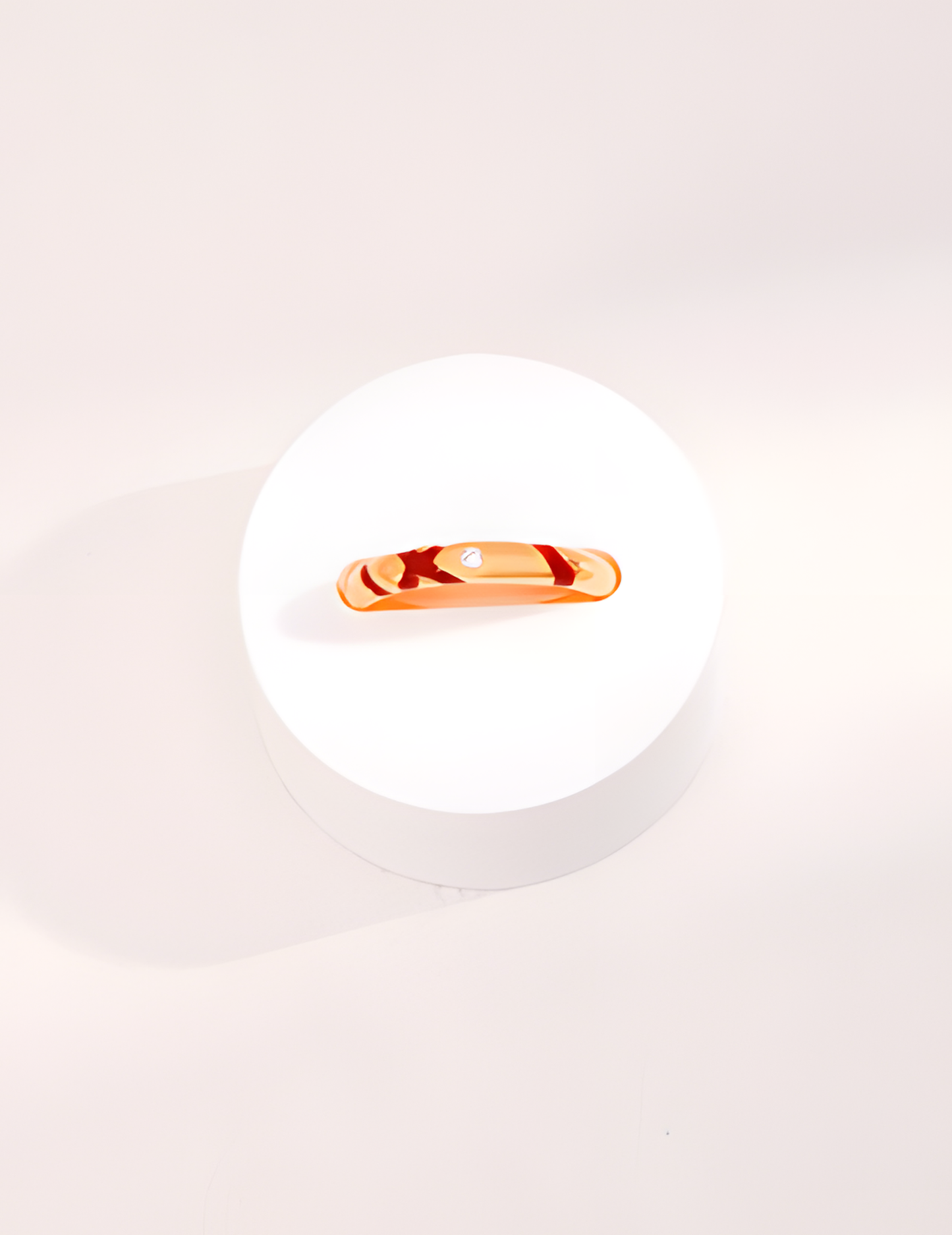 Intertwined Red Thread and Zircon Ring