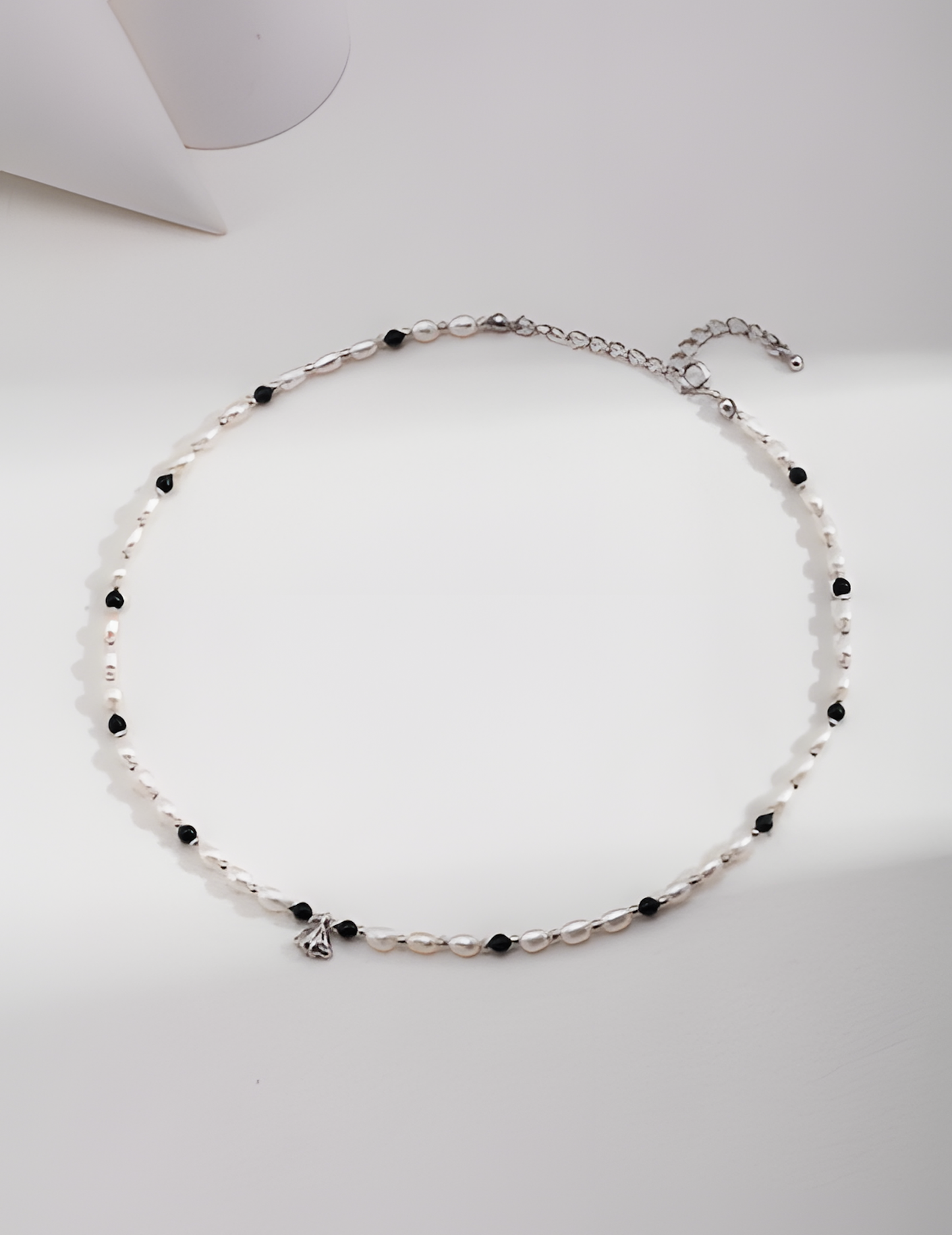 Silver Pearl and Agate Necklace