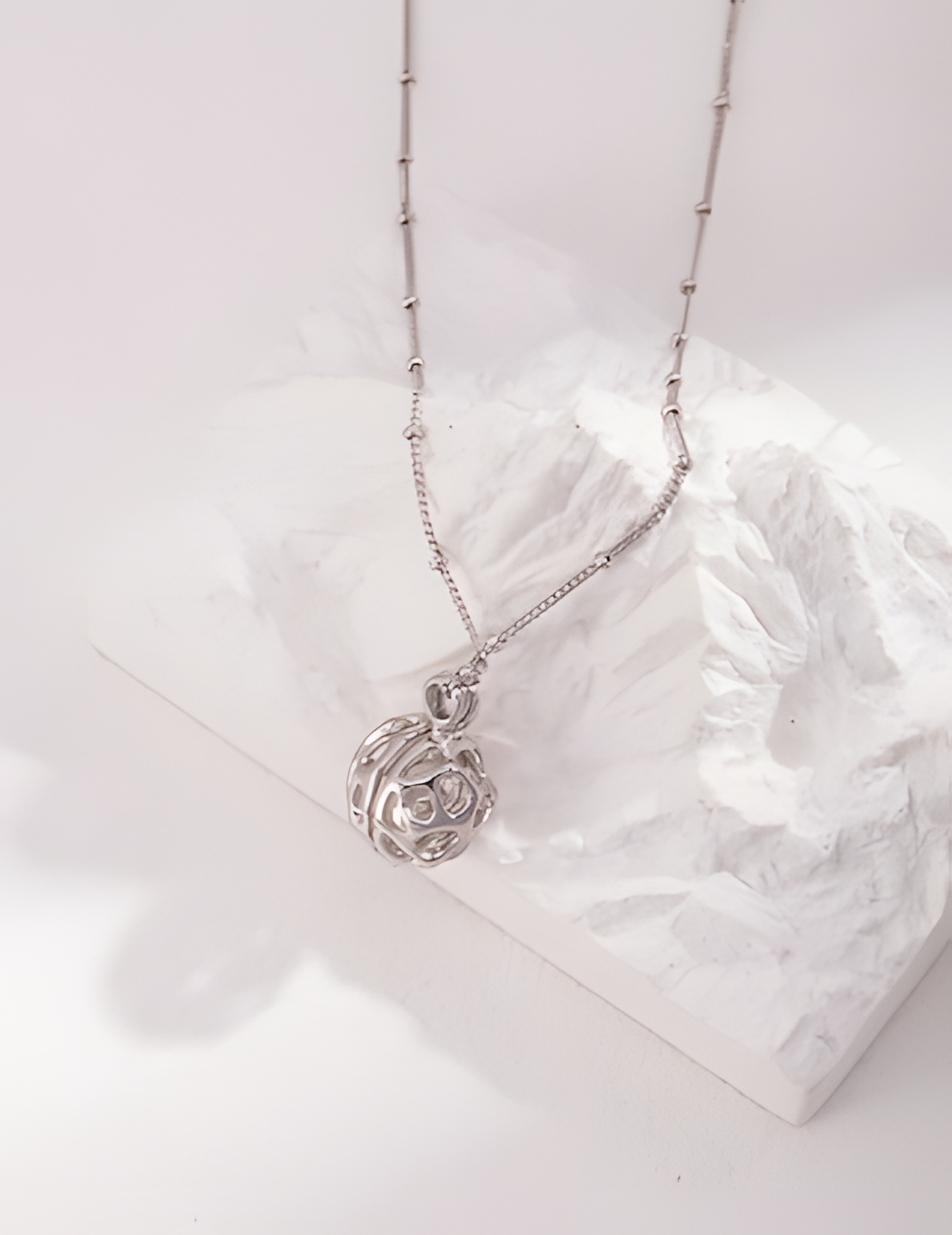 Simple Silver Lantern Necklace