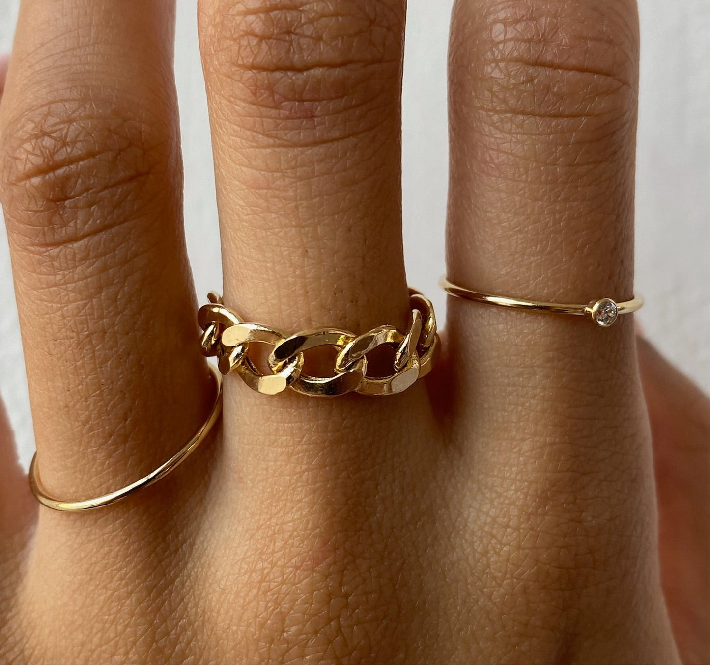 Bold 14k Gold Chain Style Ring