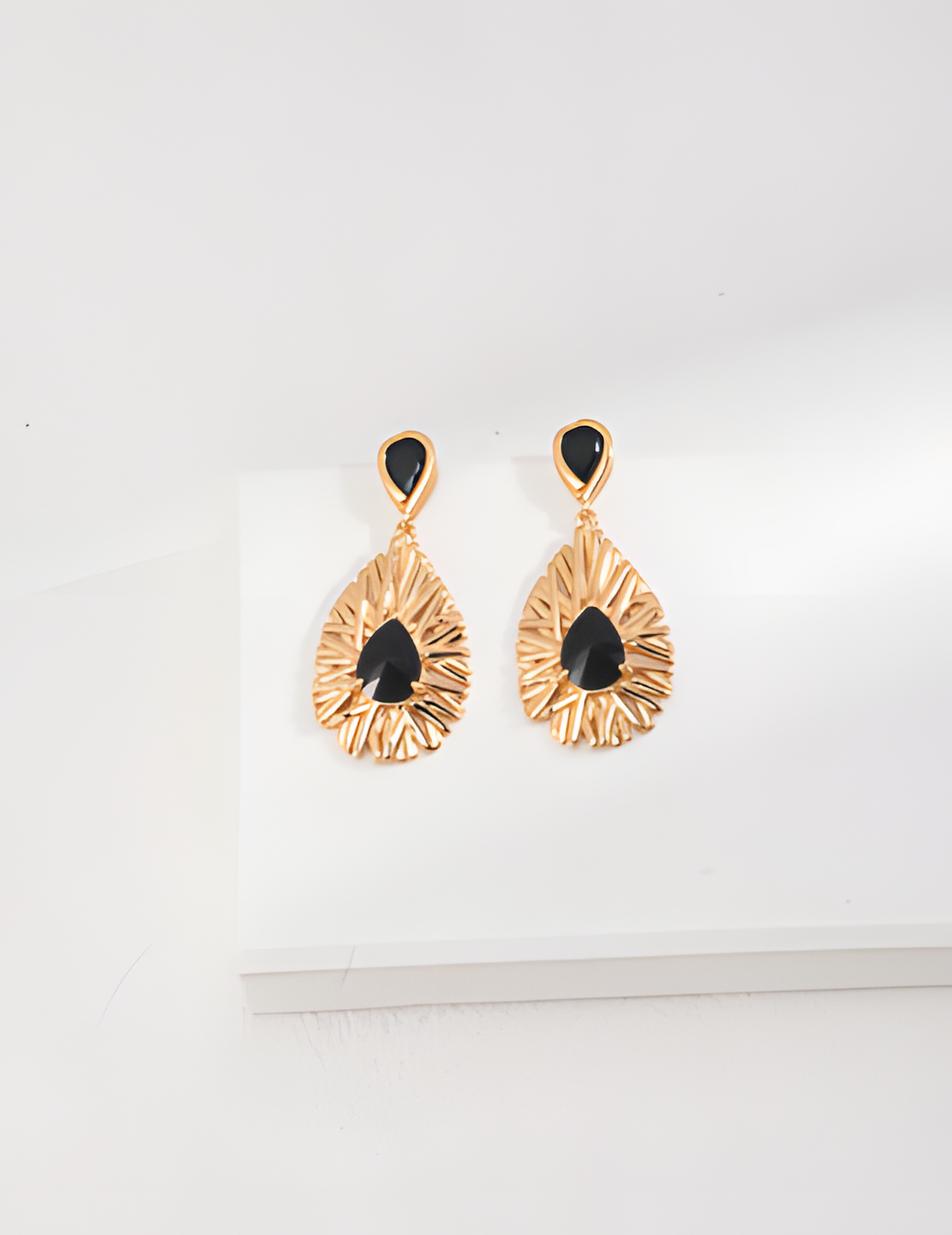 Silver Black Zirconia Earrings