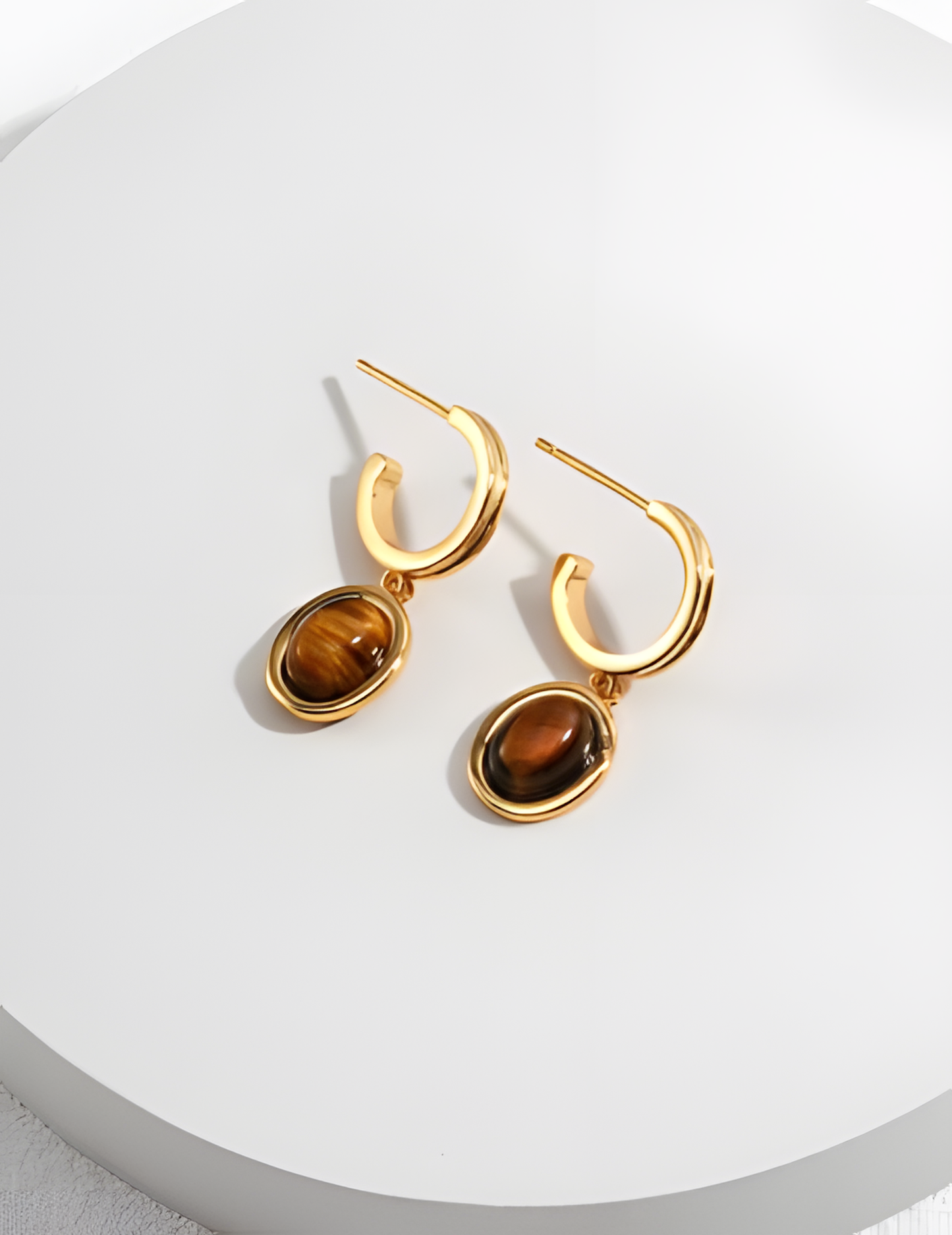 Tiger Eye Stone Sterling Silver Earrings