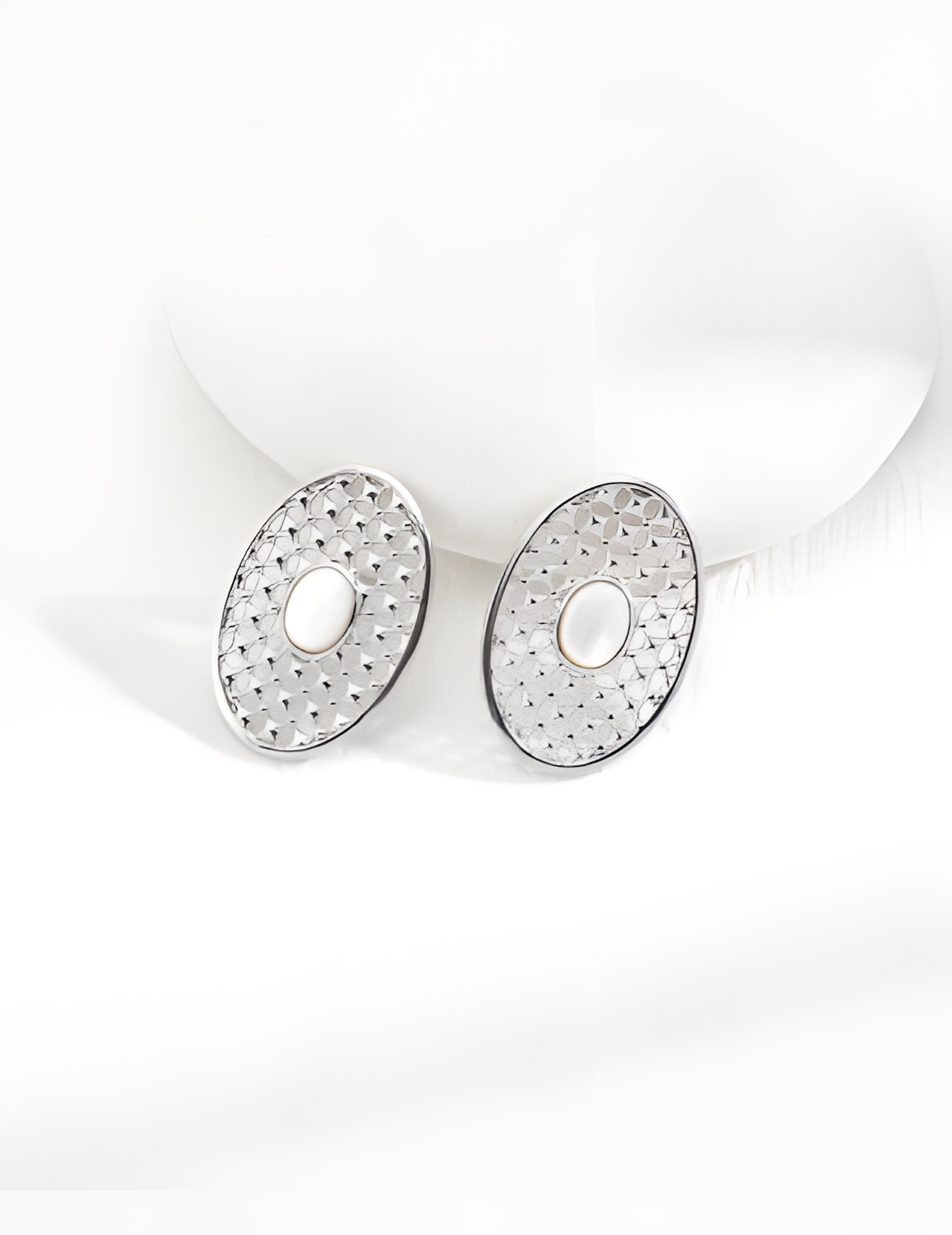 Mother-of-pearl sterling silver earrings