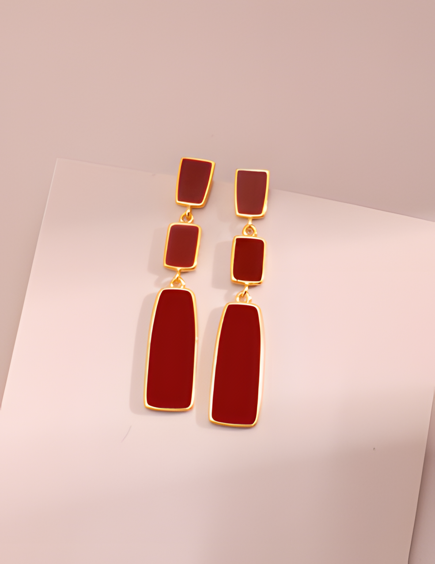 Red Uranium Drop Earrings