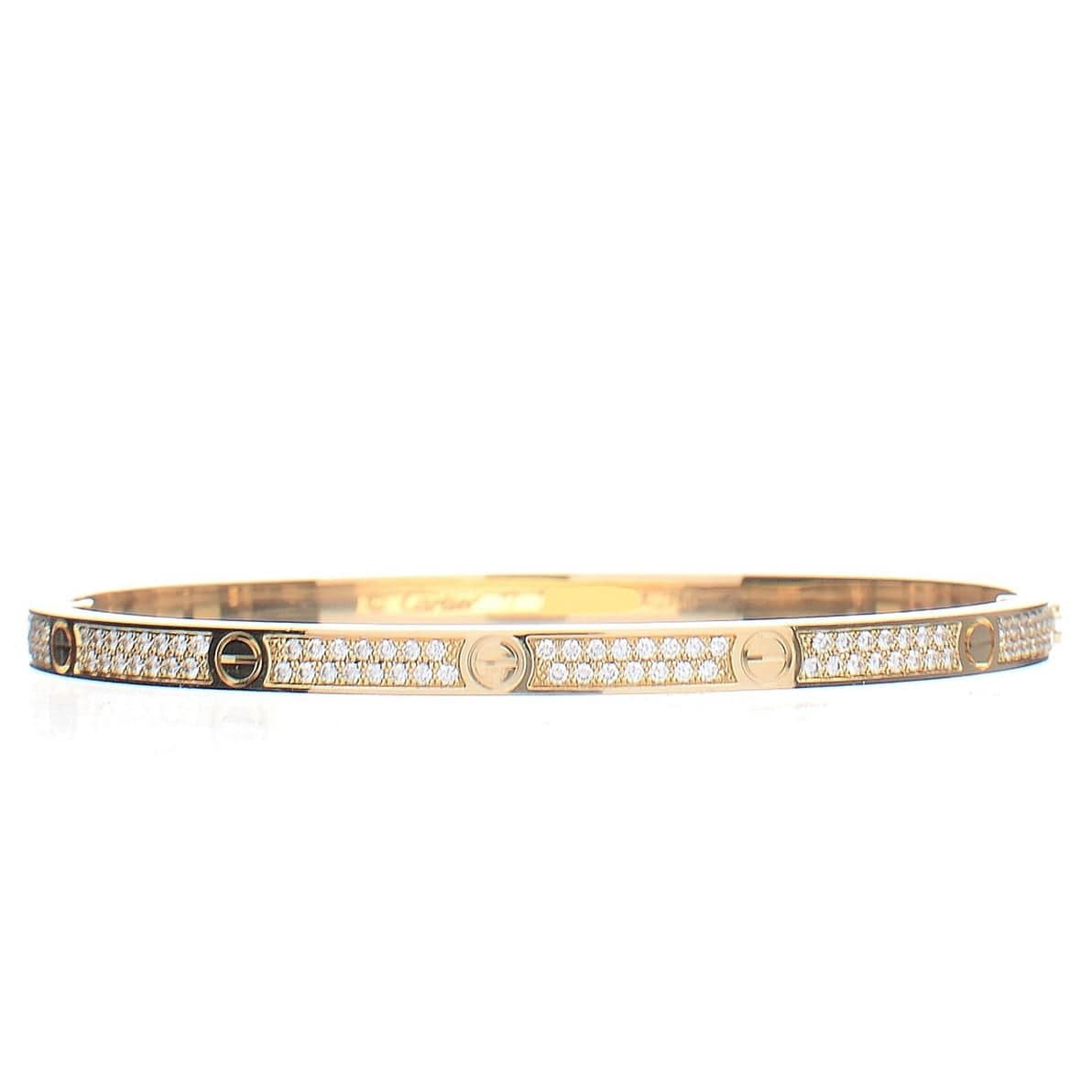 Cartier 18k Yellow Gold Pavé Diamond Love Bracelet