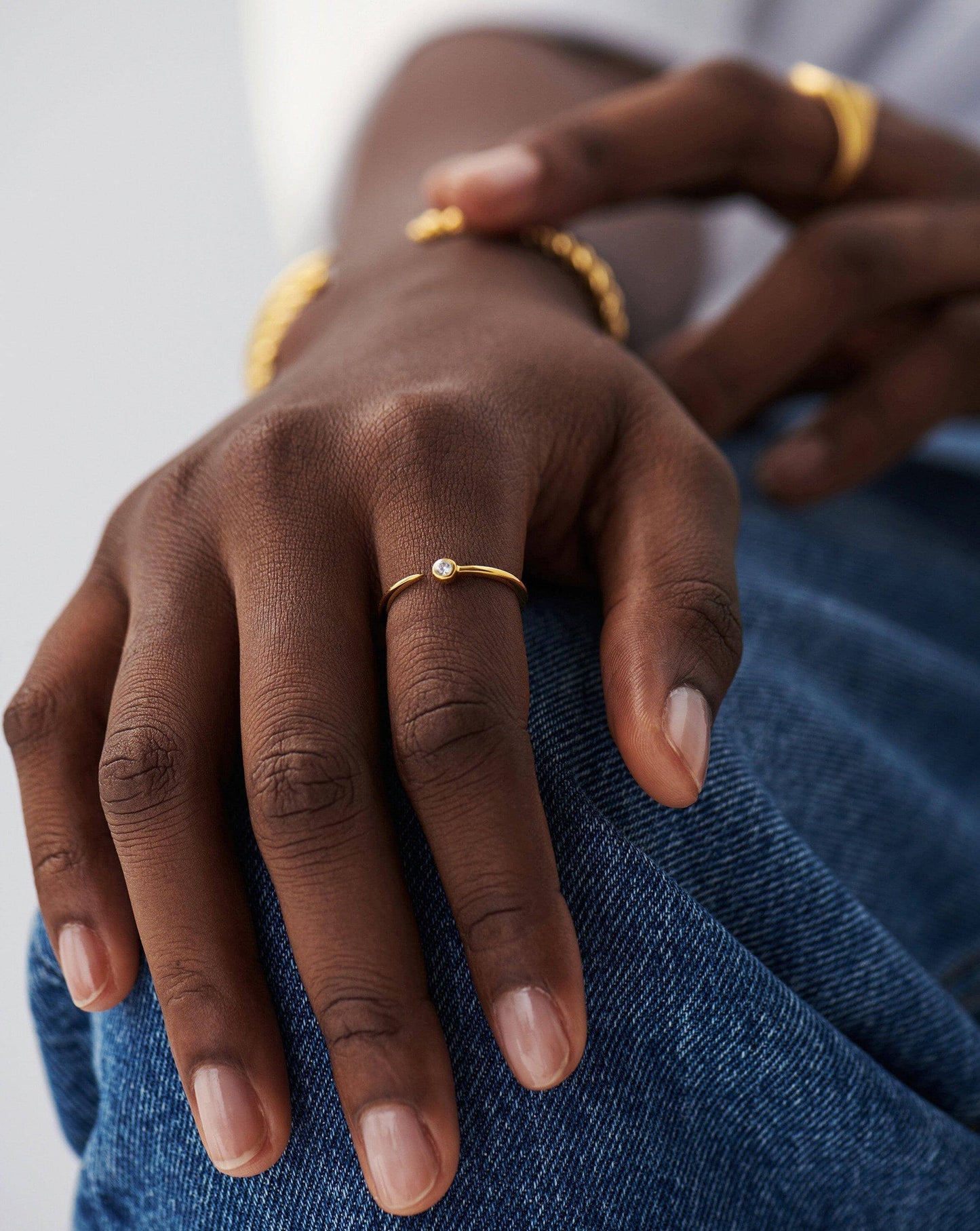 18k Gold Vermeil Cubic Zirconia Interstellar Ring