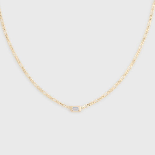 14k Baguette Choker Necklace for Women