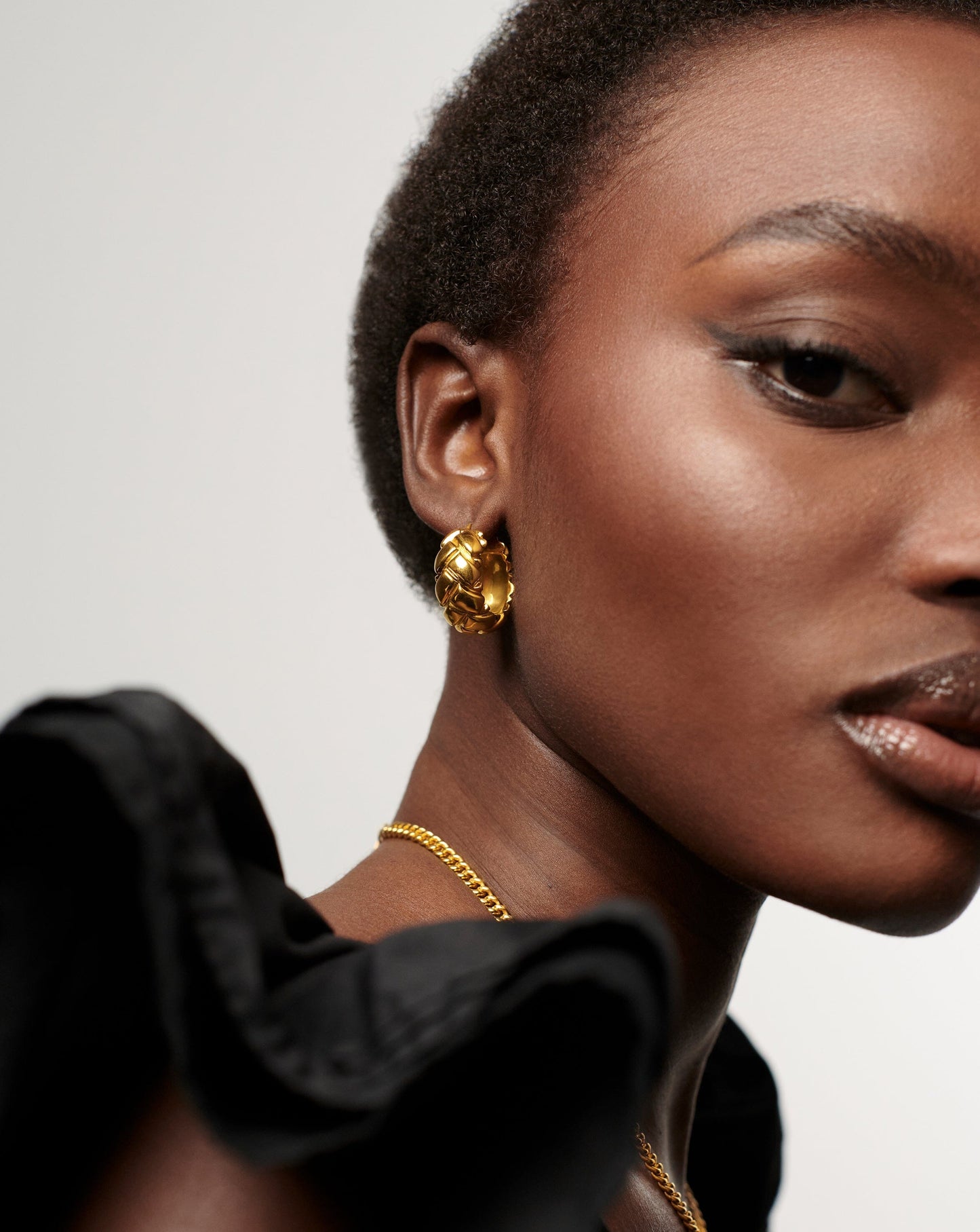 18k Gold Vermeil Waffle Mini Hoop Earrings