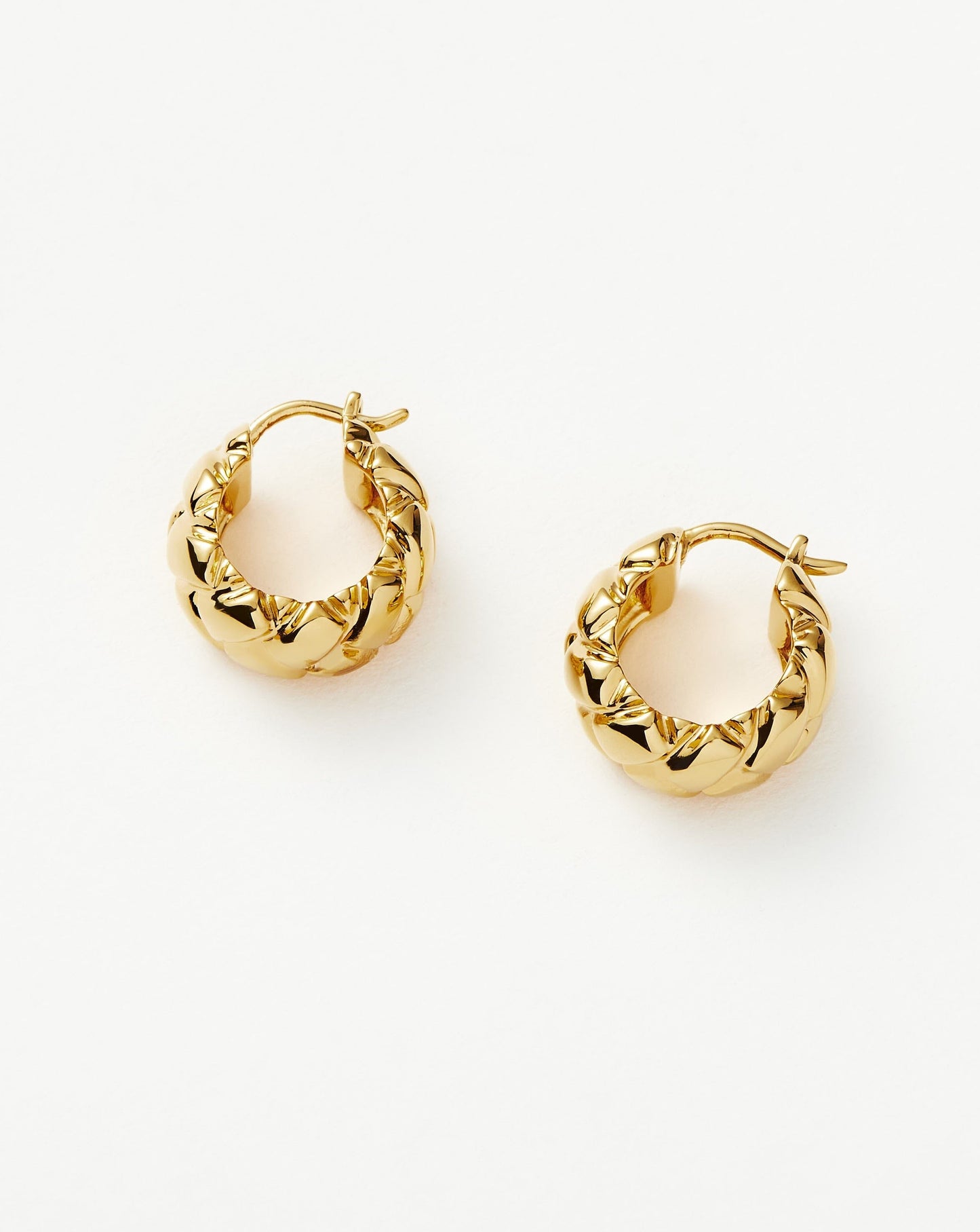 18k Gold Vermeil Waffle Mini Hoop Earrings