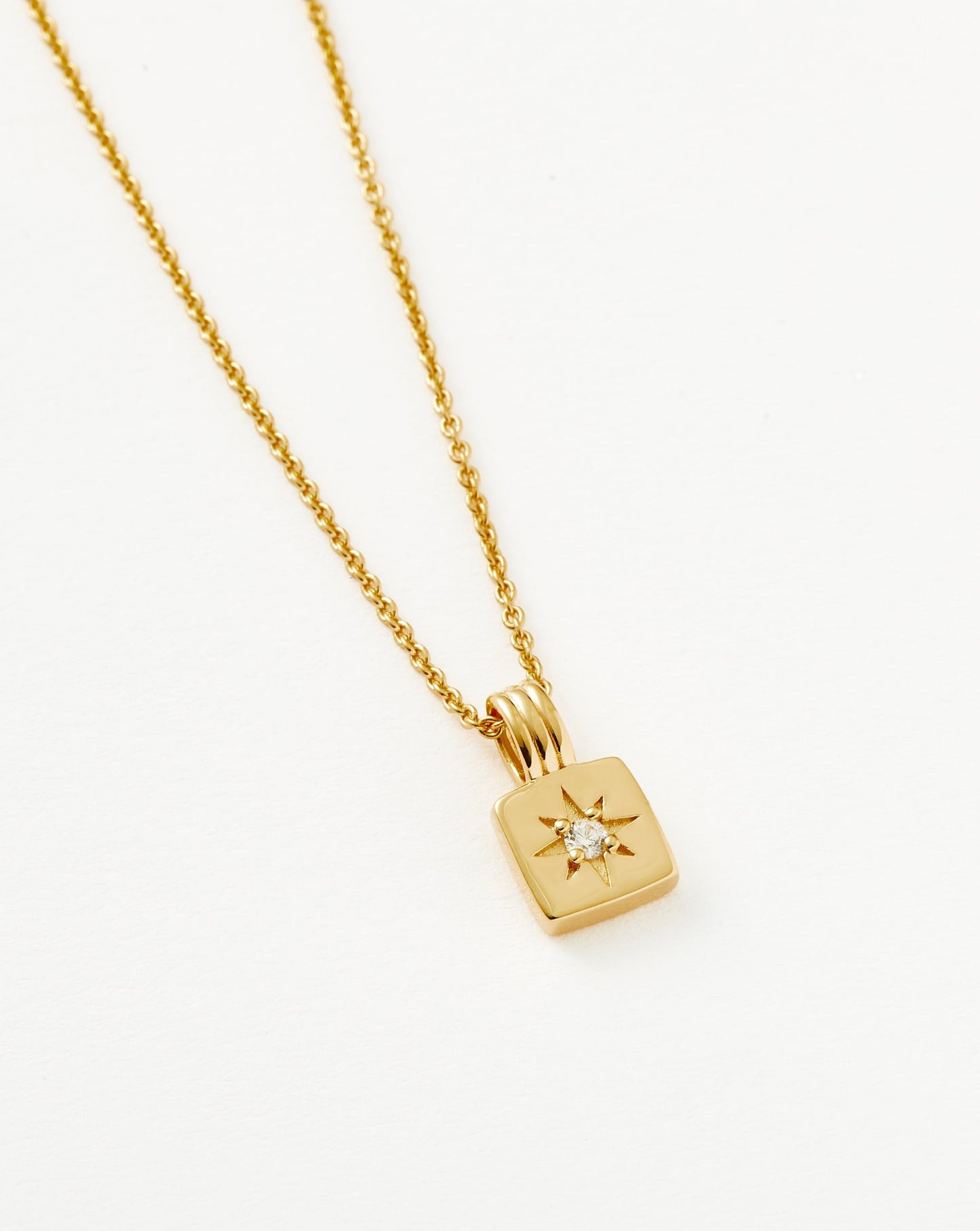 18k Gold Vermeil Mini Star Ridge Pendant Necklace