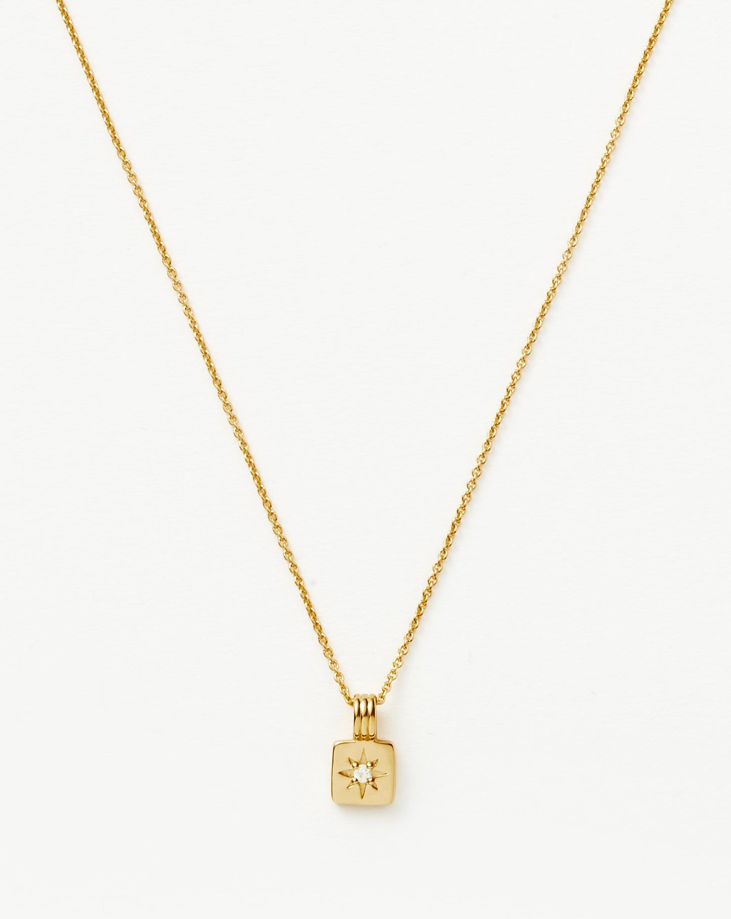 18k Gold Vermeil Mini Star Ridge Pendant Necklace