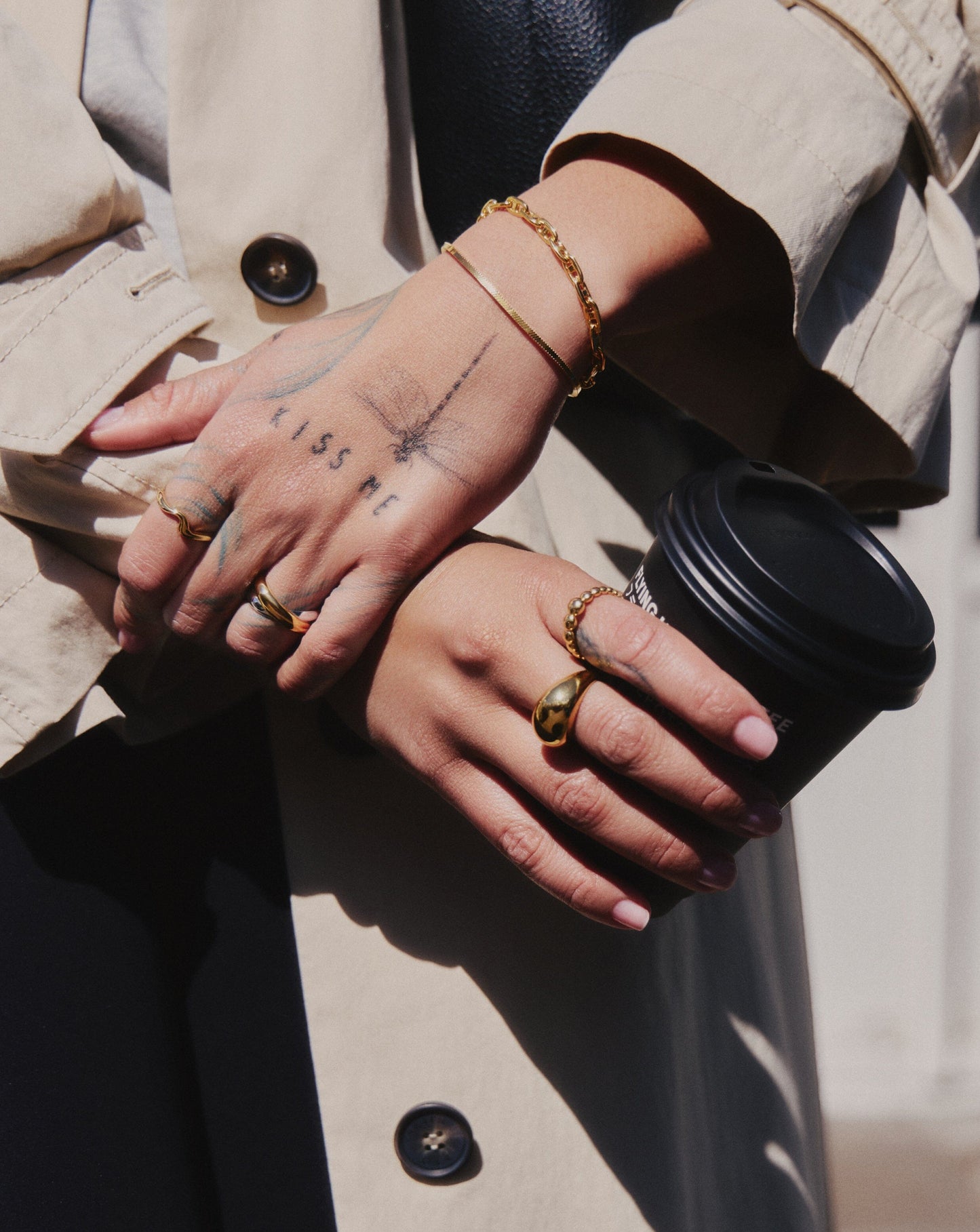 18k Gold Vermeil Molten Wave Stacking Ring