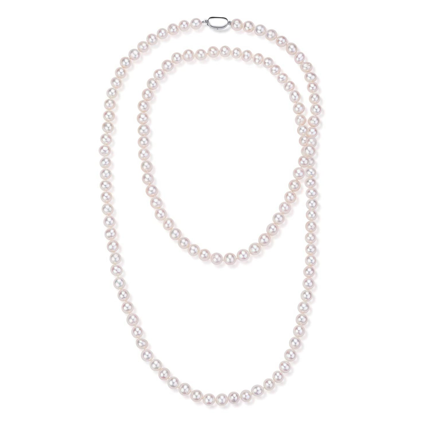 35 Inch White Freshwater Pearl Strand Necklace