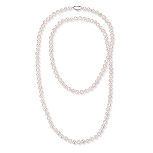 35 Inch White Freshwater Pearl Strand Necklace