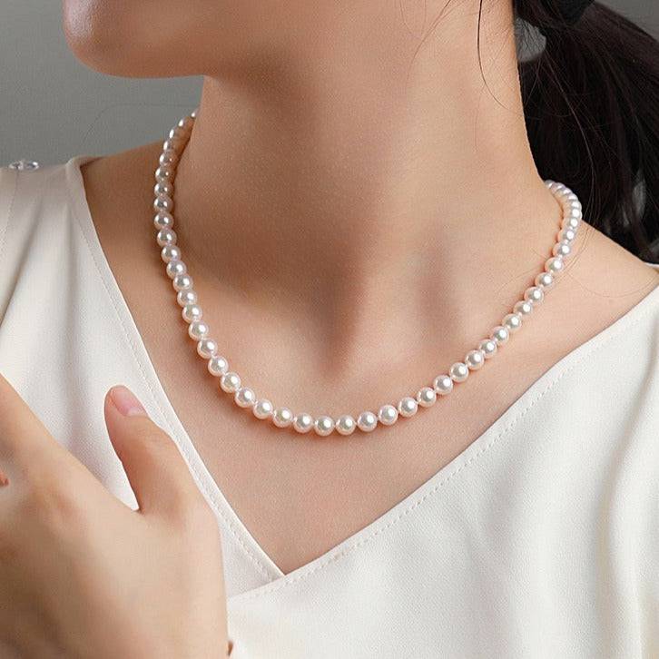 White Freshwater Pearl Strand Necklace 5-6mm