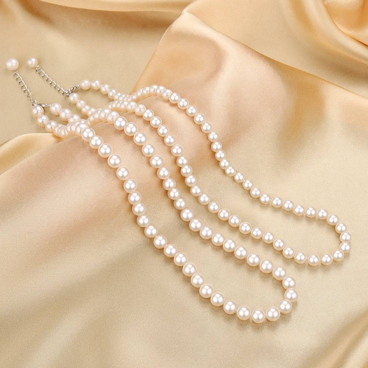 White Freshwater Pearl Necklace in 6-7mm Size