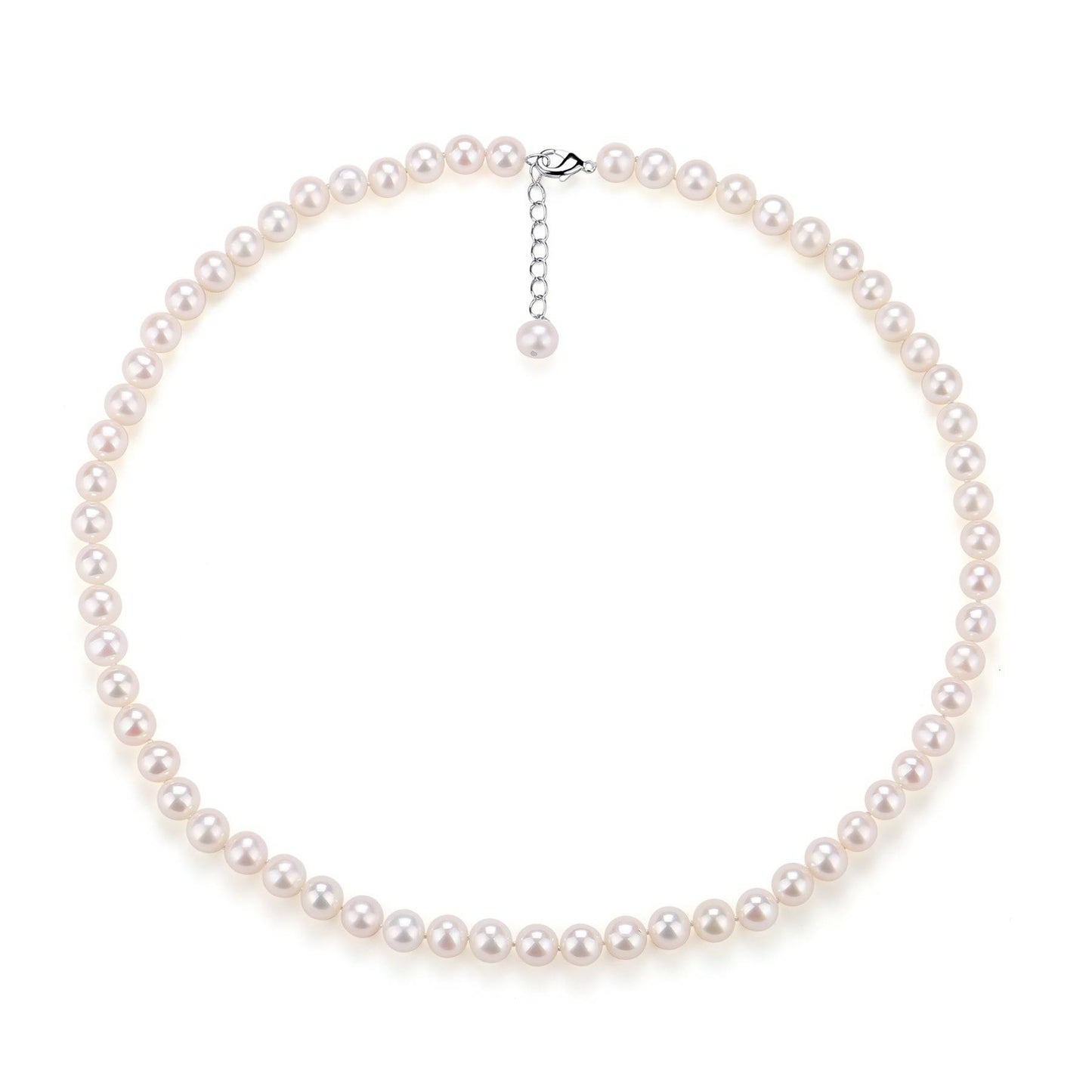 White Freshwater Pearl Necklace in 6-7mm Size