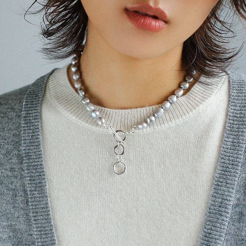 Baroque Grey Freshwater Pearl Jewelry Necklace