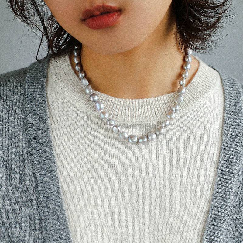 Baroque Grey Freshwater Pearl Jewelry Necklace