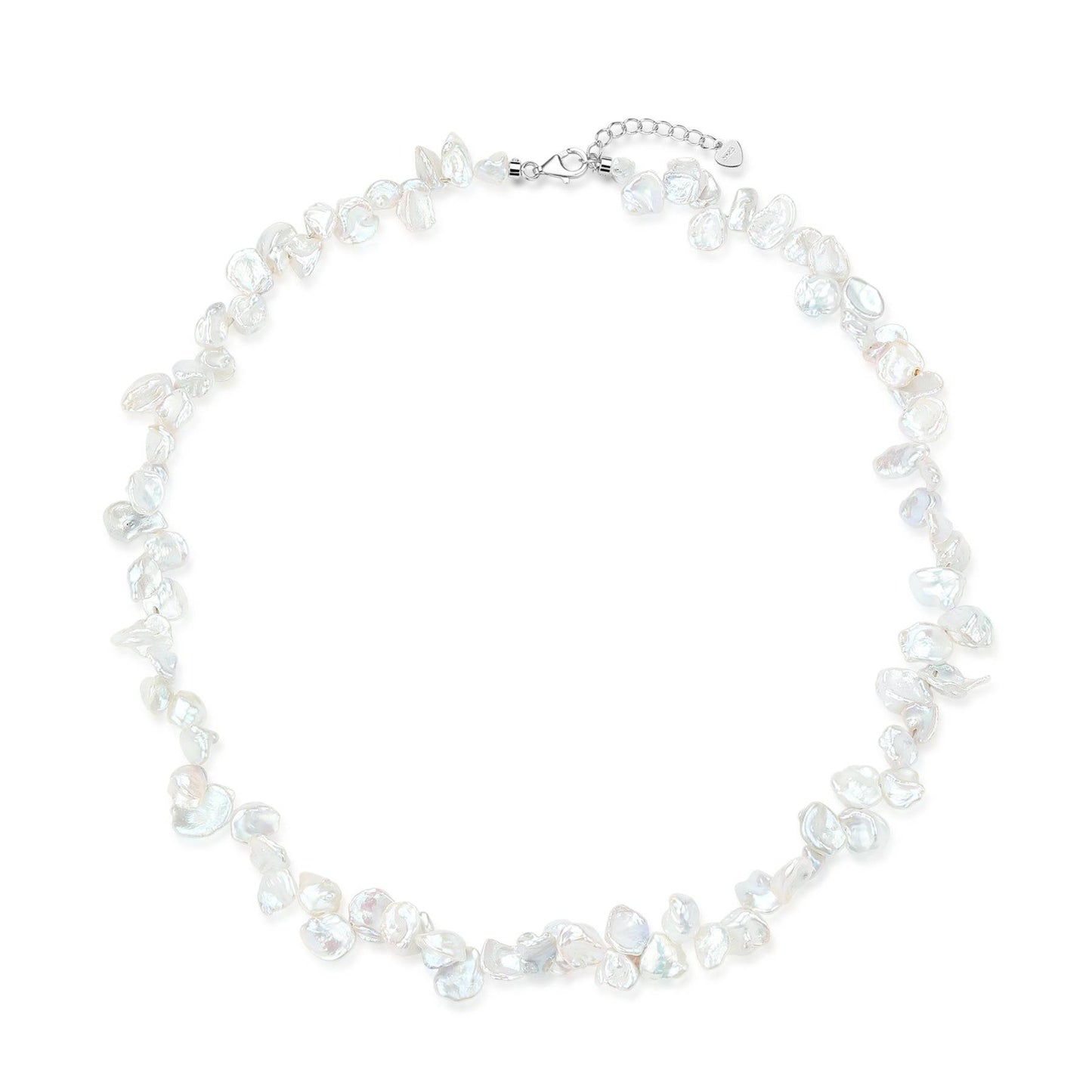 White Keshi Petal Pearl Statement Necklace