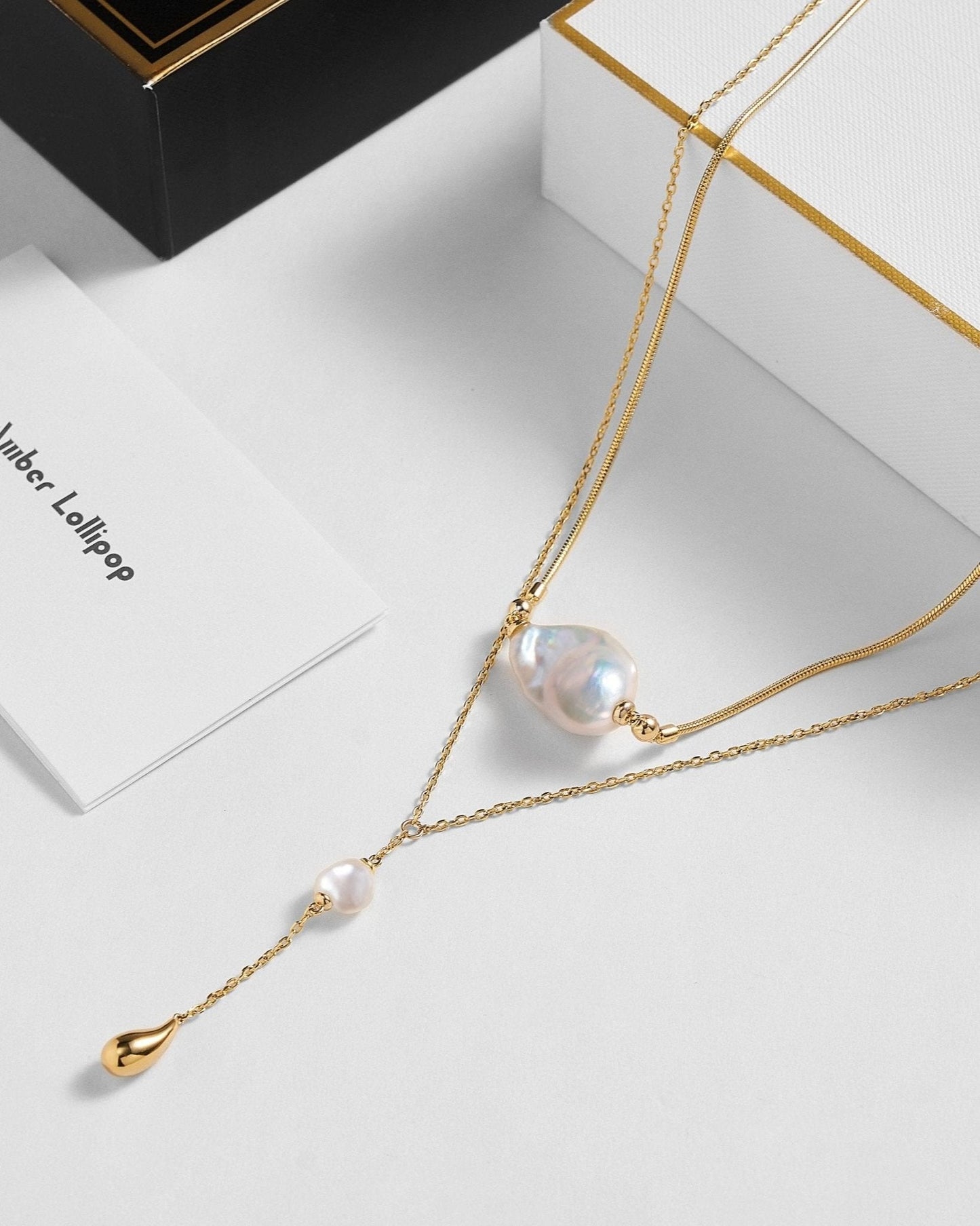 Baroque Pearl Layer Necklace in Elegant Style