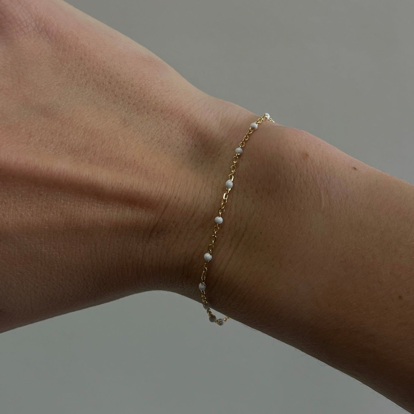 White Daisy 14k Gold Bracelet for Women