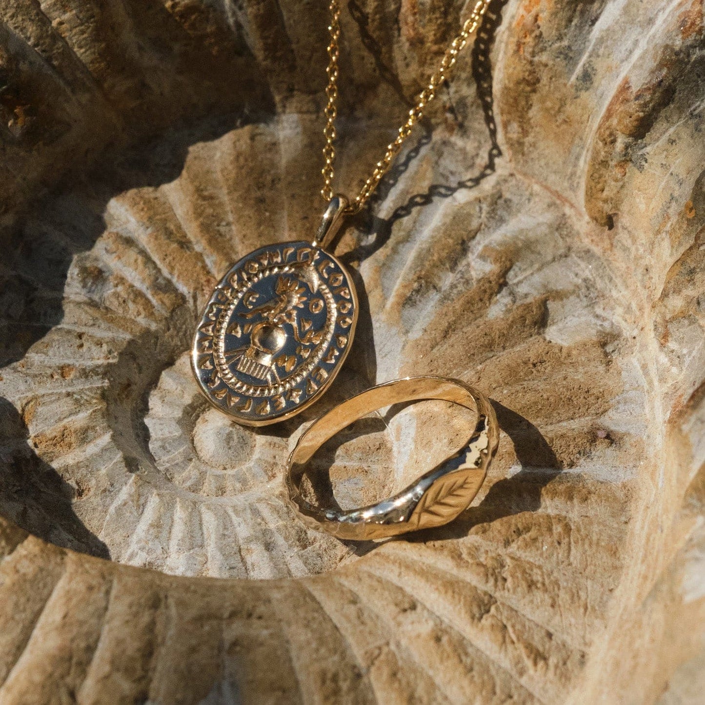 Slim Roman Signet Ring in Silver