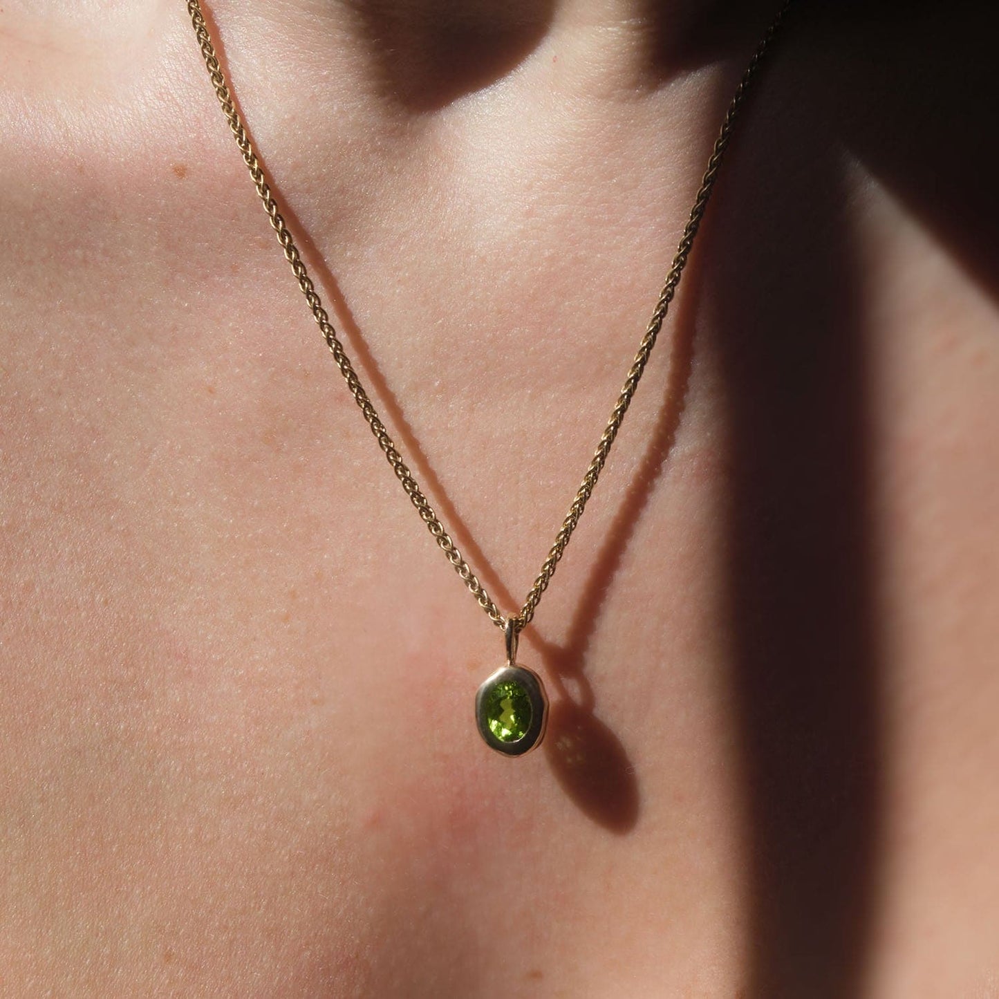 Peridot Molten Heirloom Pendant Necklace