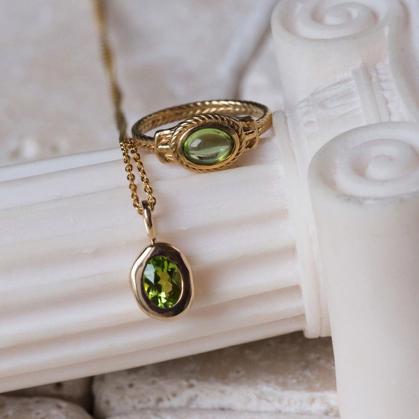 Peridot Molten Heirloom Pendant Necklace