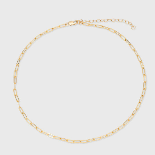 Minimalist Paperclip Choker Necklace in Gold