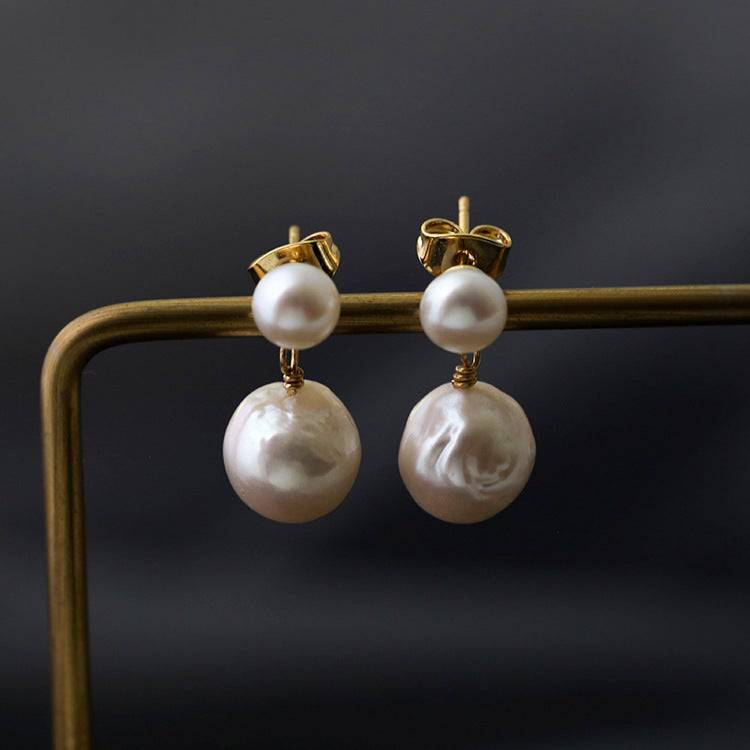 White Pearl Drop Earrings in Elegant Design 3