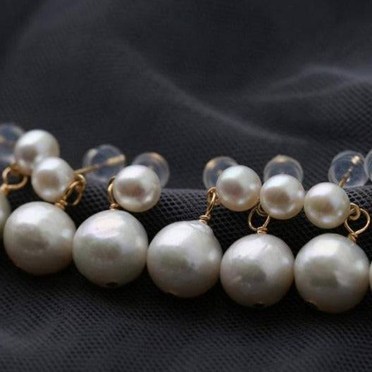 White Pearl Drop Earrings in Elegant Design 3