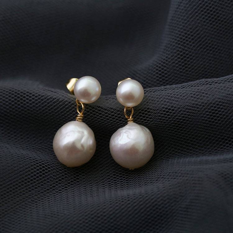 White Pearl Drop Earrings in Elegant Design 3