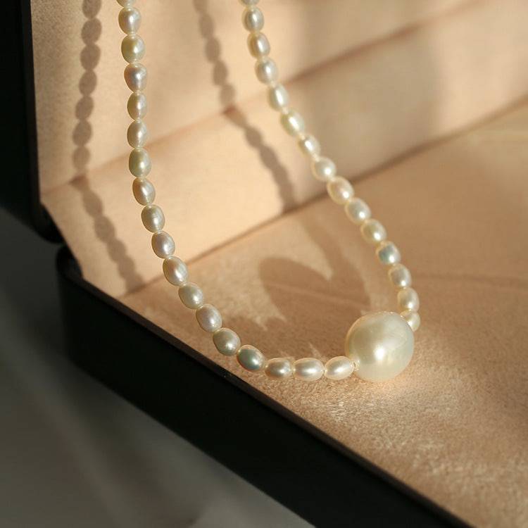 Baroque Rice Pearl Beaded Necklace Stylish Design