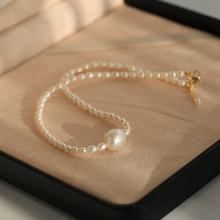 Baroque Rice Pearl Beaded Necklace Stylish Design